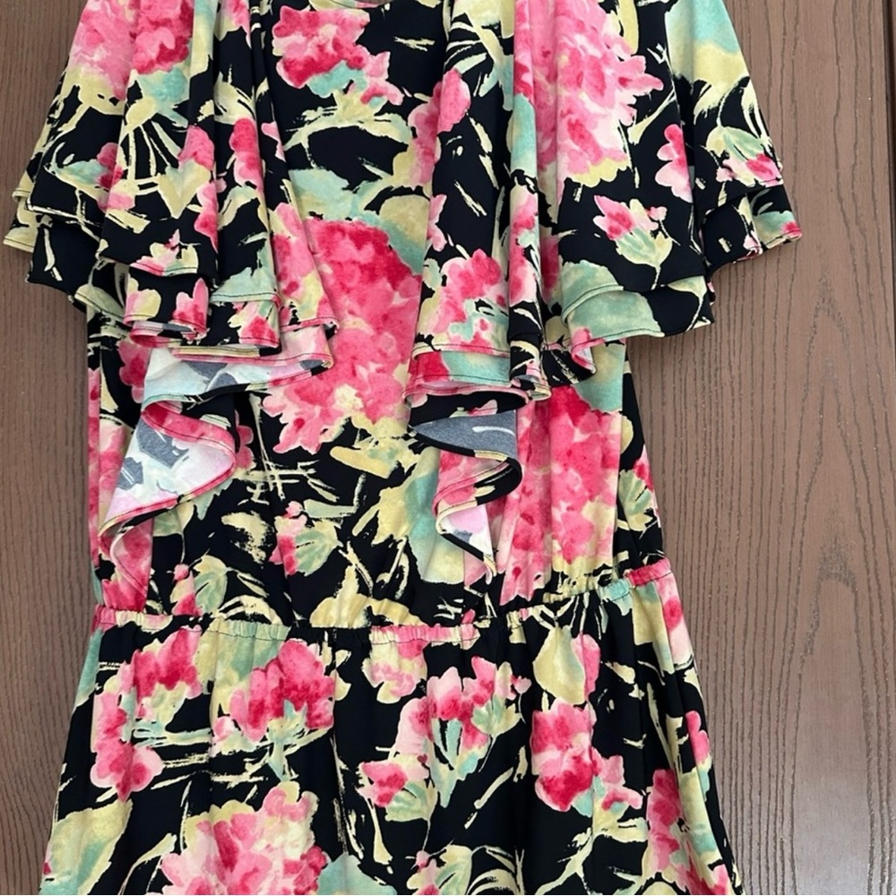 NWT Ralph Lauren Tropical Flutter Sleeve Ruffled Wrap Blouse - Picture 3 of 10